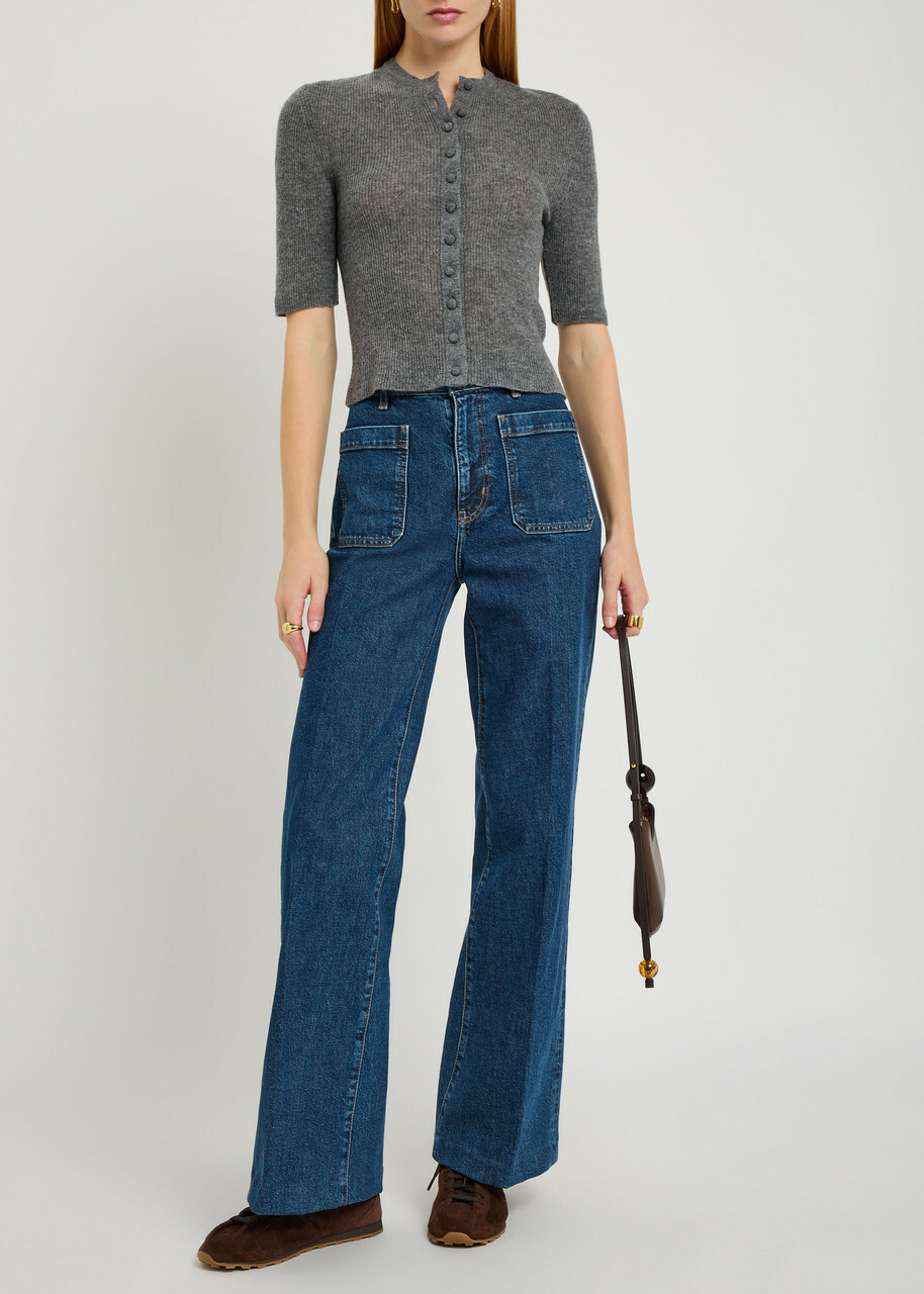 Citizens OF Humanity Tabitha Ribbed Wool and Cashmere-blend Cardigan Charcoal