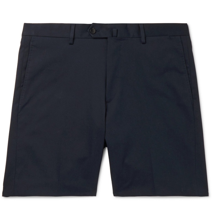 Photo: Odyssee - Combes Slim-Fit Stretch-Cotton Twill Shorts - Blue