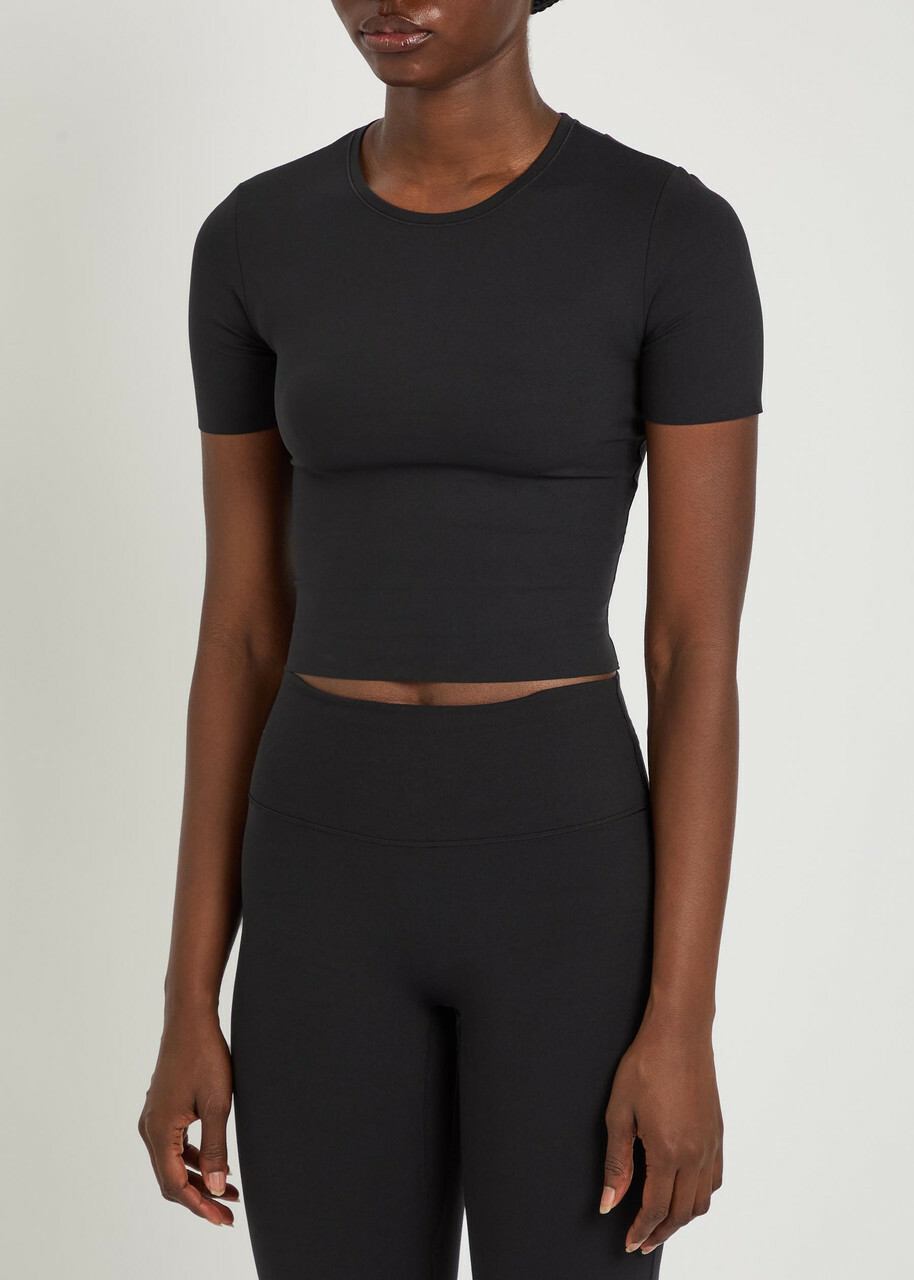 Nike Zenvy Infinasoft Jersey Cropped T-shirt Black Grey