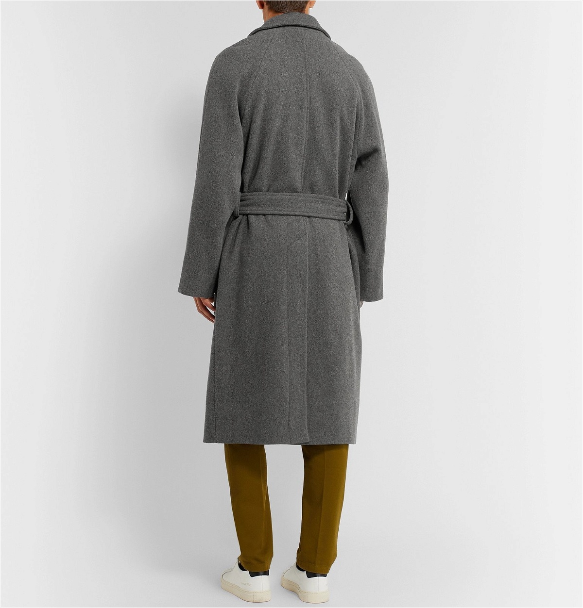 Maison Kitsuné - Oversized Belted Double-Breasted Wool-Blend Coat ...