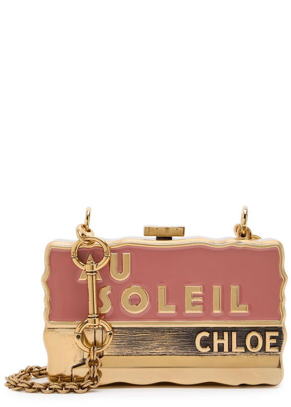 Photo: Chloe Soleil Minaudière Postcard Brass Clutch - Gold - One Size