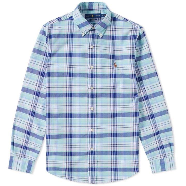 Photo: Polo Ralph Lauren Button Down Check Oxford Shirt Blue