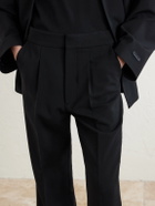 Fear of God - Flared Pleated Wool-Blend Trousres - Black