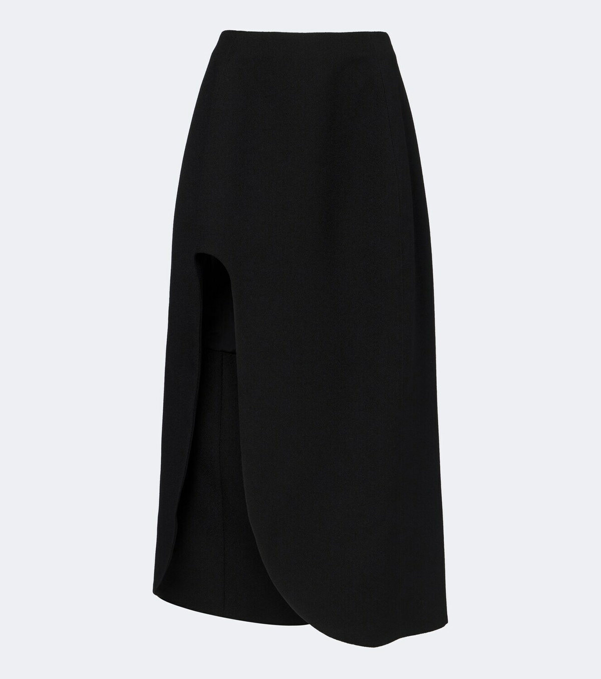 Jil Sander Asymmetric virgin wool midi skirt