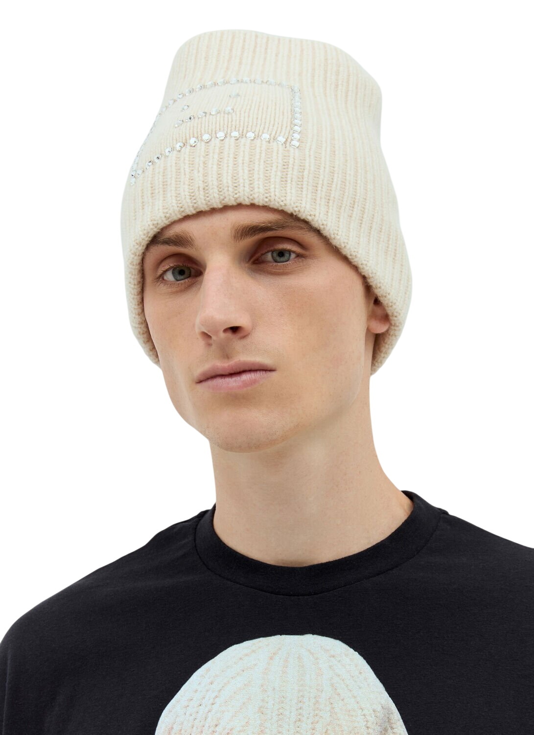 Acne Studios Black Fluffy Square Beanie Acne Studios