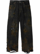 Balenciaga - Super Destroyed Wide-Leg Distressed Jeans - Black