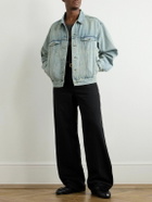 SAINT LAURENT - Distressed Denim Trucker Jacket - Blue