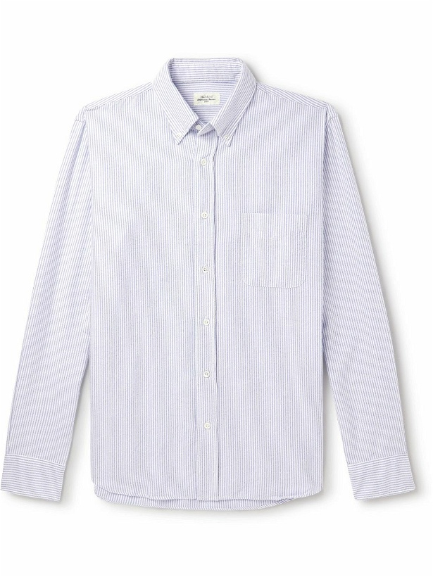 Photo: Hartford - Striped Button-Down Collar Cotton Oxford Shirt - Blue