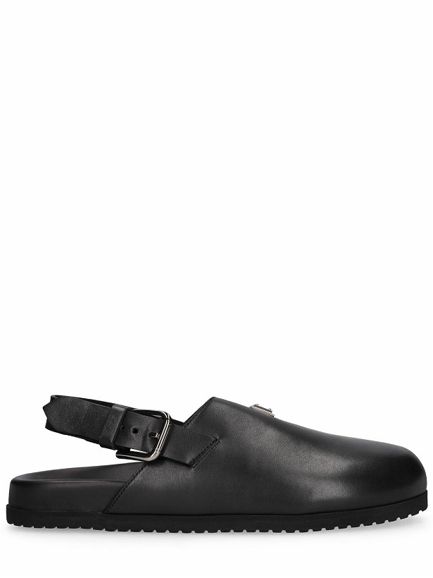Photo: DOLCE & GABBANA - Leather Sandals W/ Logo Plaque