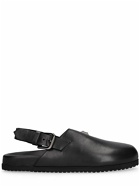 DOLCE & GABBANA - Leather Sandals W/ Logo Plaque