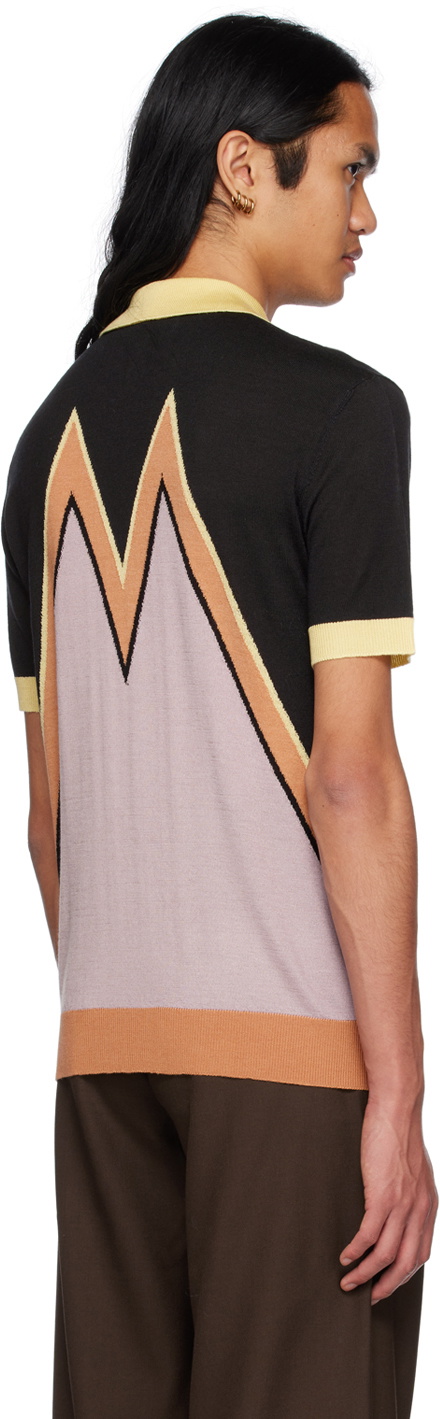 Lukhanyo Mdingi Black Colorblocked Polo