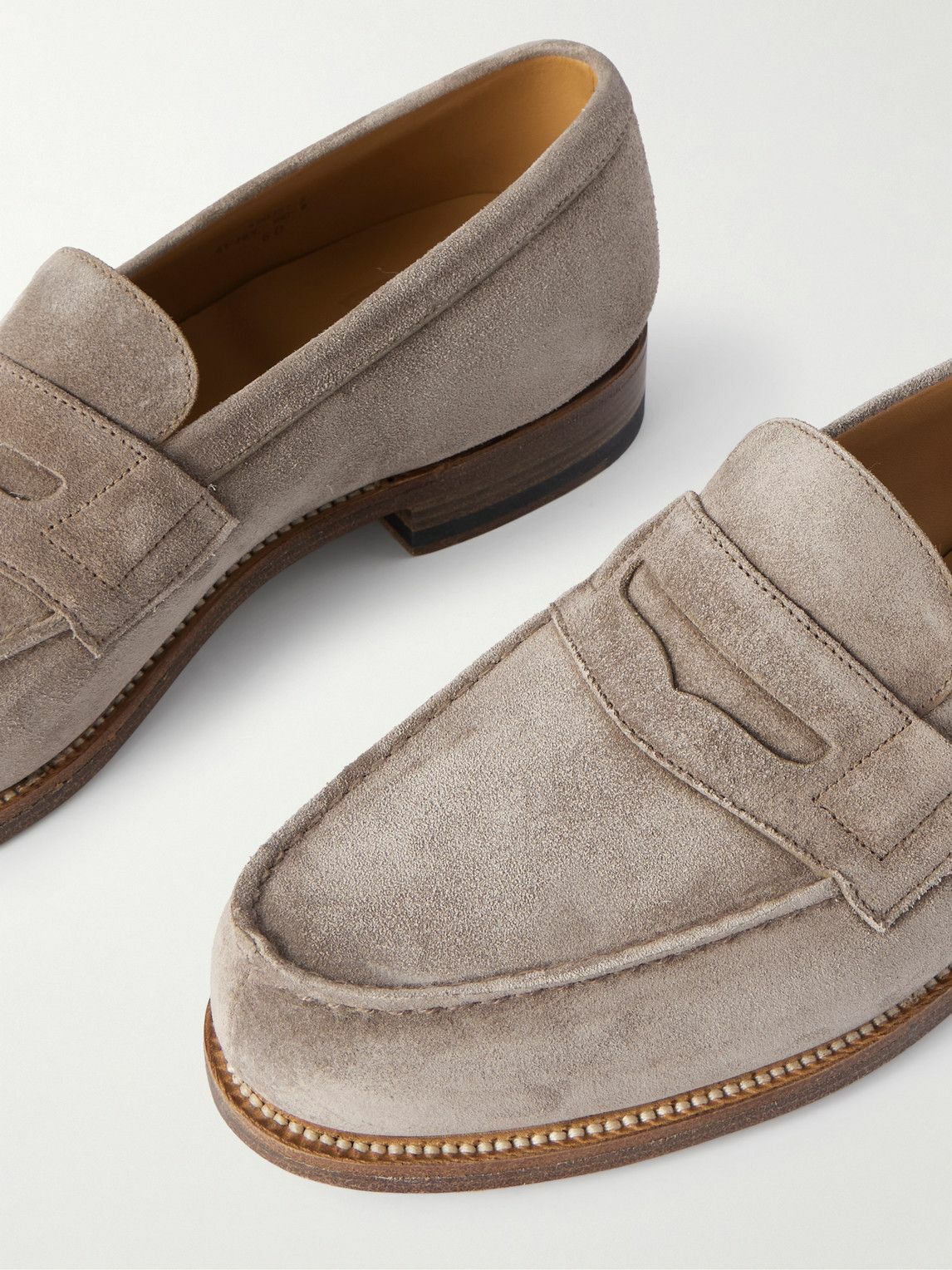 J.M. Weston - 180 Moccasin Suede Penny Loafers - Gray