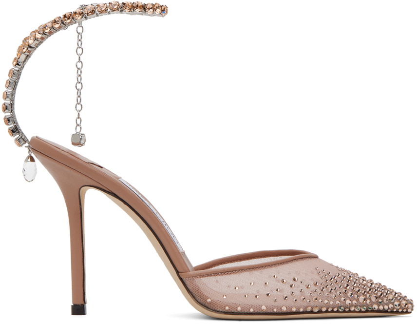 Jimmy Choo Beige Saeda 100 Heels