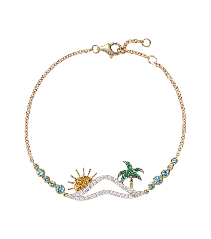 Photo: Yvonne Léon La Plage 9kt gold bracelet with diamonds and gemstones