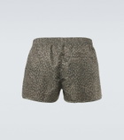 CDLP Leopard-print satin twill swim trunks