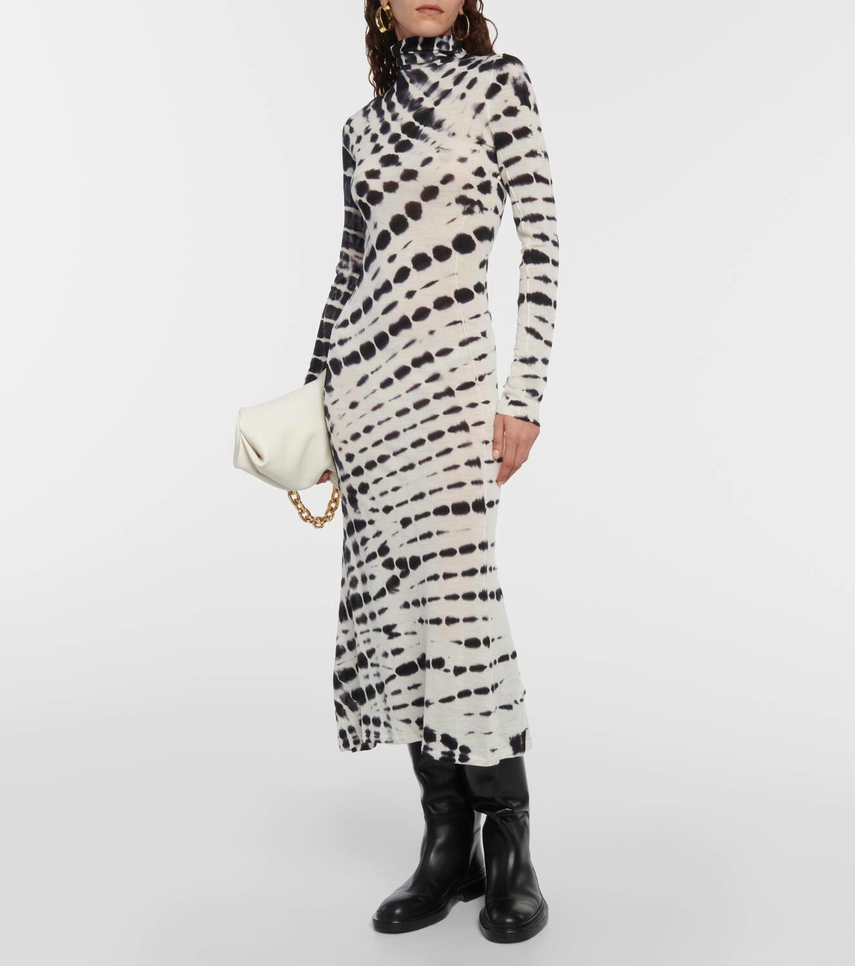 toile de jouy turtleneck midi dress Heart My Closet Toile De Jouy Janet Pencil Dress
