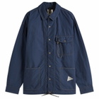 and wander Men's Cordura Cotton Ripstop Shirt Jacket in Blue