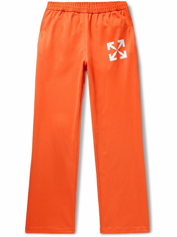 Photo: Off-White - Straight-Leg Logo-Print Tech-Jersey Track Pants - Orange