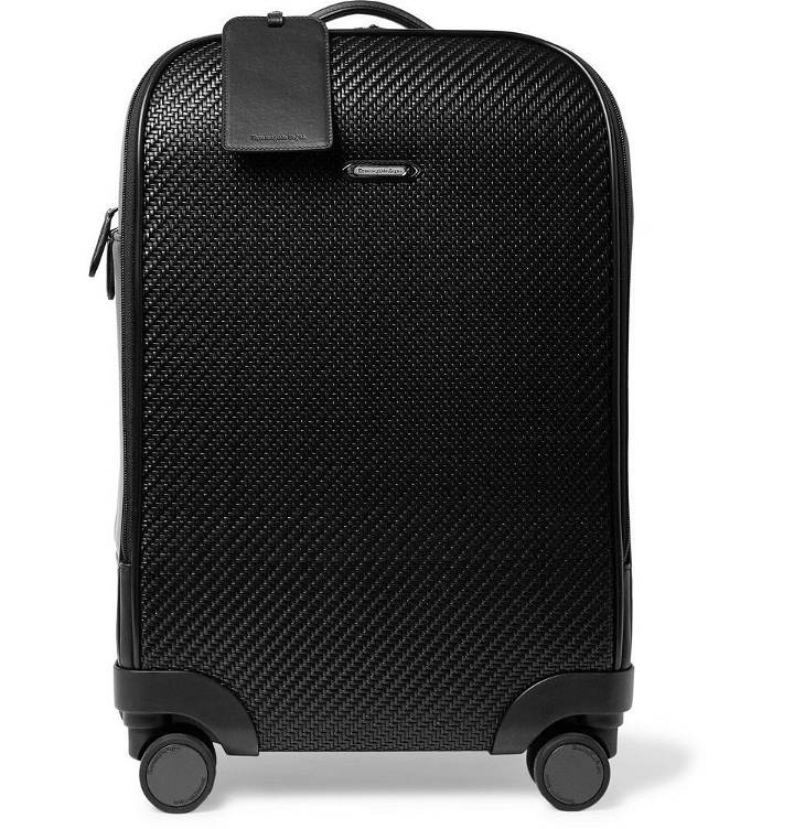 Photo: Ermenegildo Zegna - Pelle Tessuta Leather Carry-On Suitcase - Men - Black