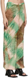 PERVERZE Green Bias Midi Skirt