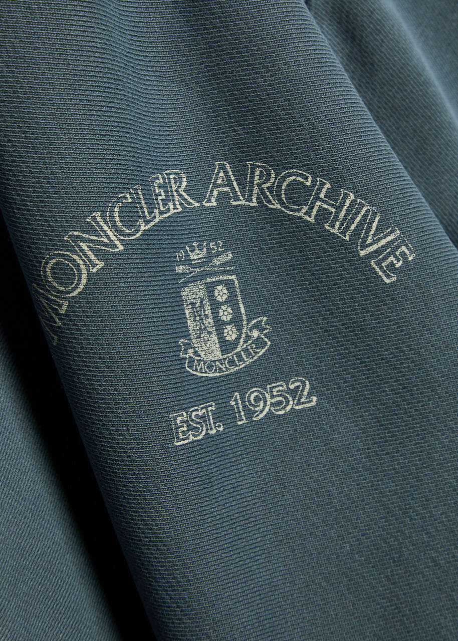 Moncler Logo Cotton Sweatshirt Blue