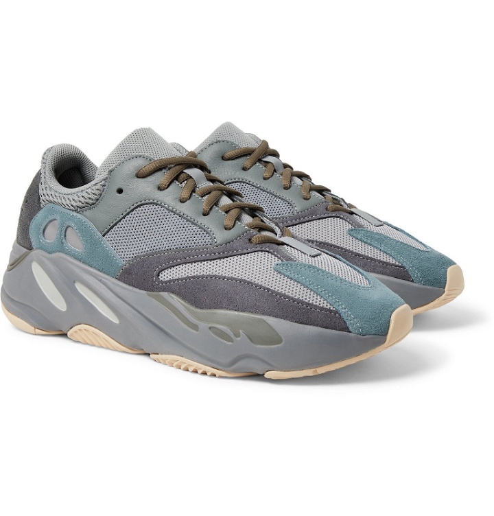 Photo: adidas Originals - Yeezy Boost 700 Nubuck, Leather and Mesh Sneakers - Green