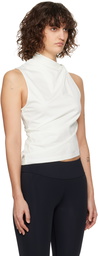Courrèges White Draped Jersey Tank Top
