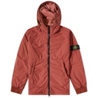 Stone Island Men's Composite Polartec Hooded Jacket in Brick Red