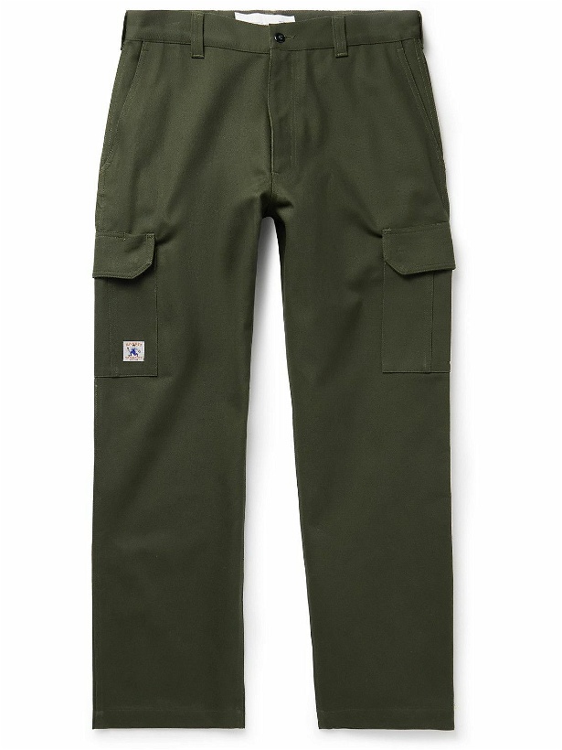 Photo: Randy's Garments - Straight-Leg Logo-Appliquéd Cotton-Twill Cargo Trousers - Green