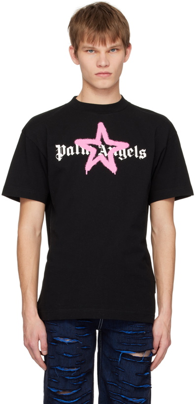 Photo: Palm Angels Black Printed T-Shirt