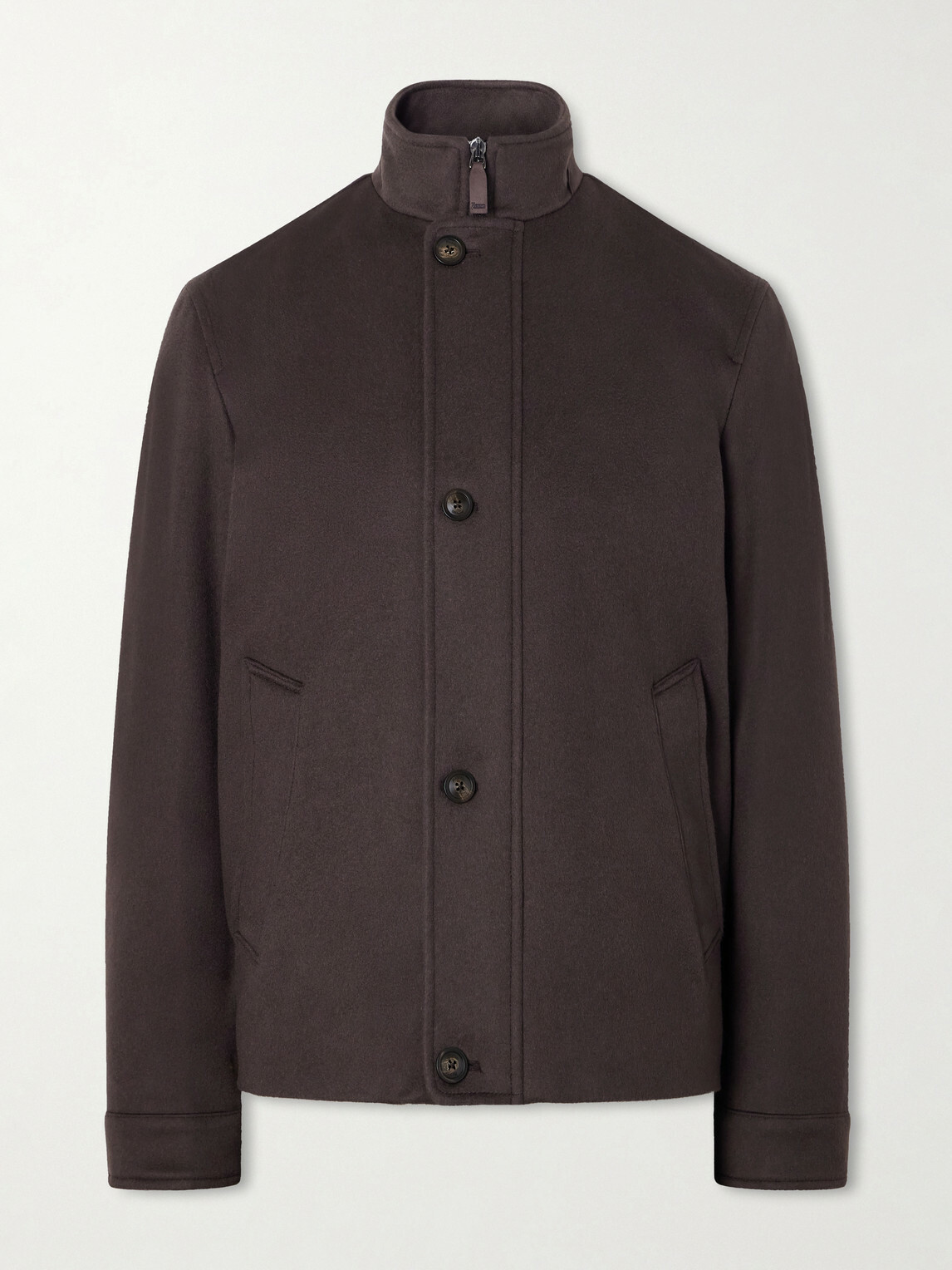 Herno - Padded Brushed Cashmere-Felt Blouson Jacket - Brown