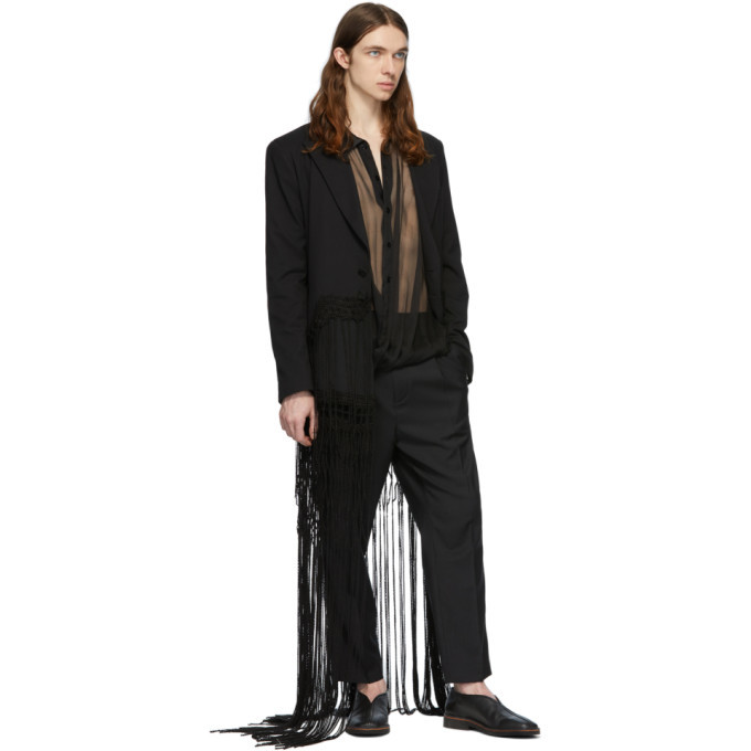 Palomo Spain Black Fringe Blazer