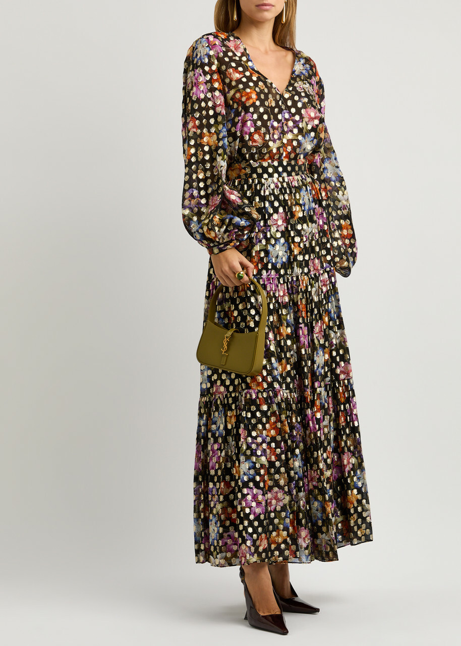 Borgo DE Nor Frey Floral-print Chiffon Maxi Skirt Multicoloured