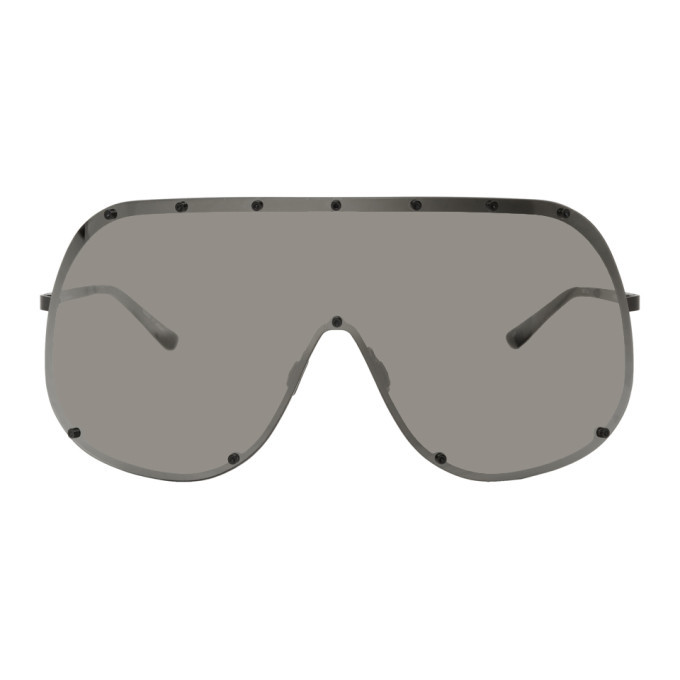 Rick Owens Black and Gold Shield Sunglasses Rick Owens