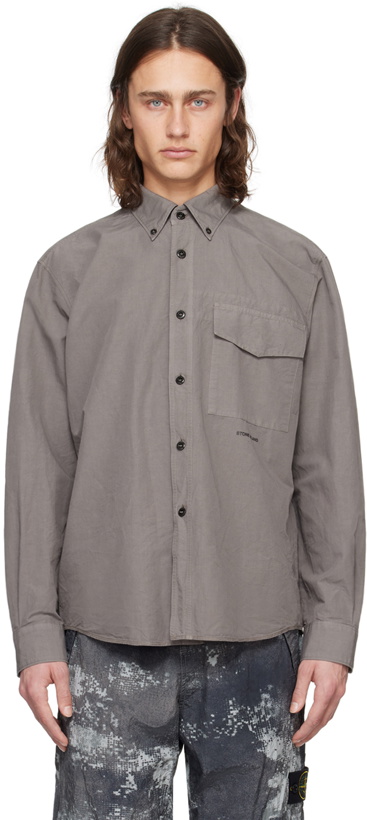 Photo: Stone Island Gray Comfortable Fit Shirt