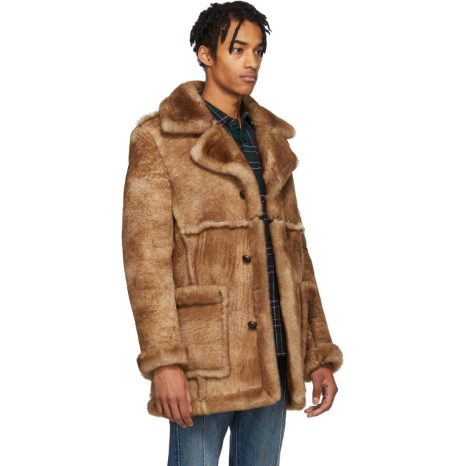 Schott Brown Shearling Rancher Coat Schott