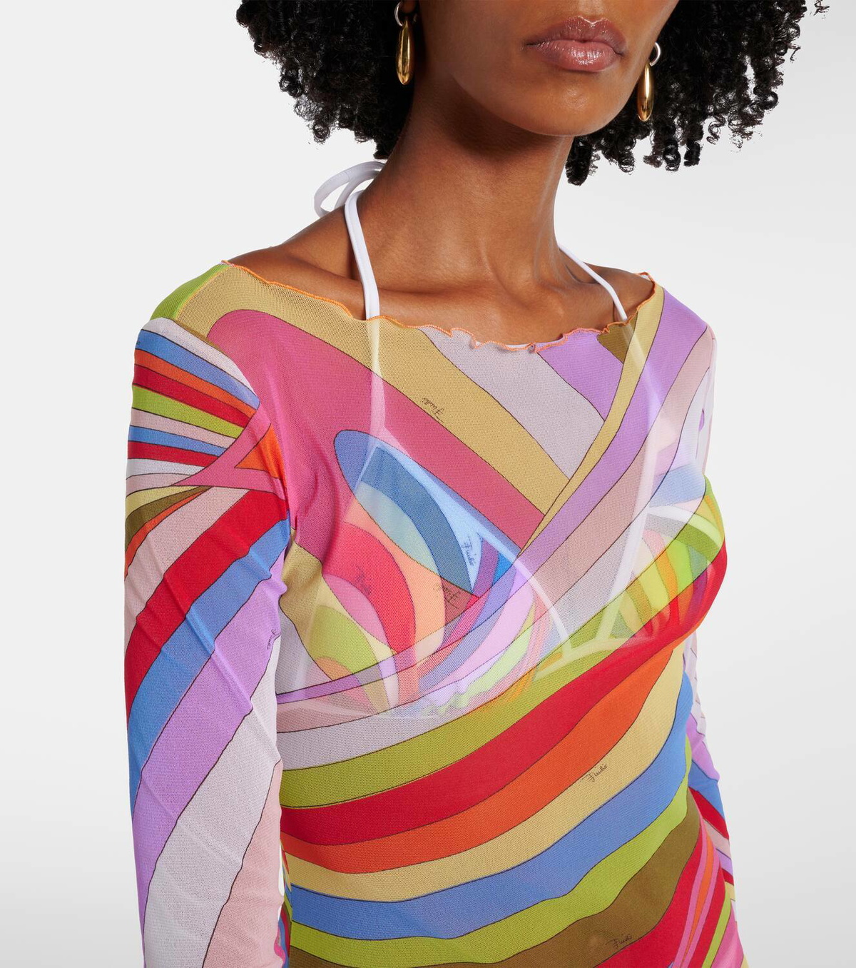 PUCCI プッチ ワンピース Iride sheer tulle maxi dress986961 Iride sheer tulle maxi dress in multicoloured - Pucci