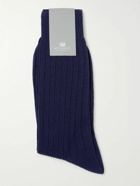 Sunspel - Ribbed Cashmere Bed Socks - Blue