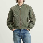Mastercraft Union Men's Kaiga Washed Nylon Bomber Jacket in Green