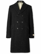 Massimo Alba - Double-Breasted Herringbone Bouclé Coat - Black