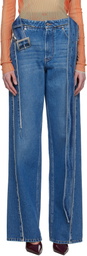 Jean Paul Gaultier Blue 'The Belted Denim' Jeans