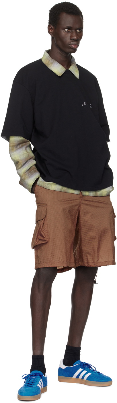 le PÈRE Black Double Sleeve Tommy T-shirt