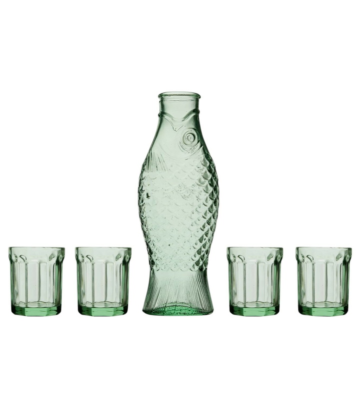 Photo: Serax Fish & Fish carafe and set of 4 glasses by Paola Navone