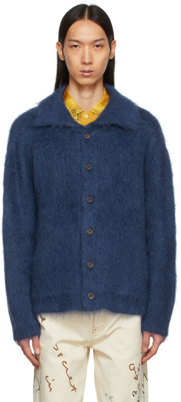 Photo: Bode Blue Hand Carded Mohair Cardigan