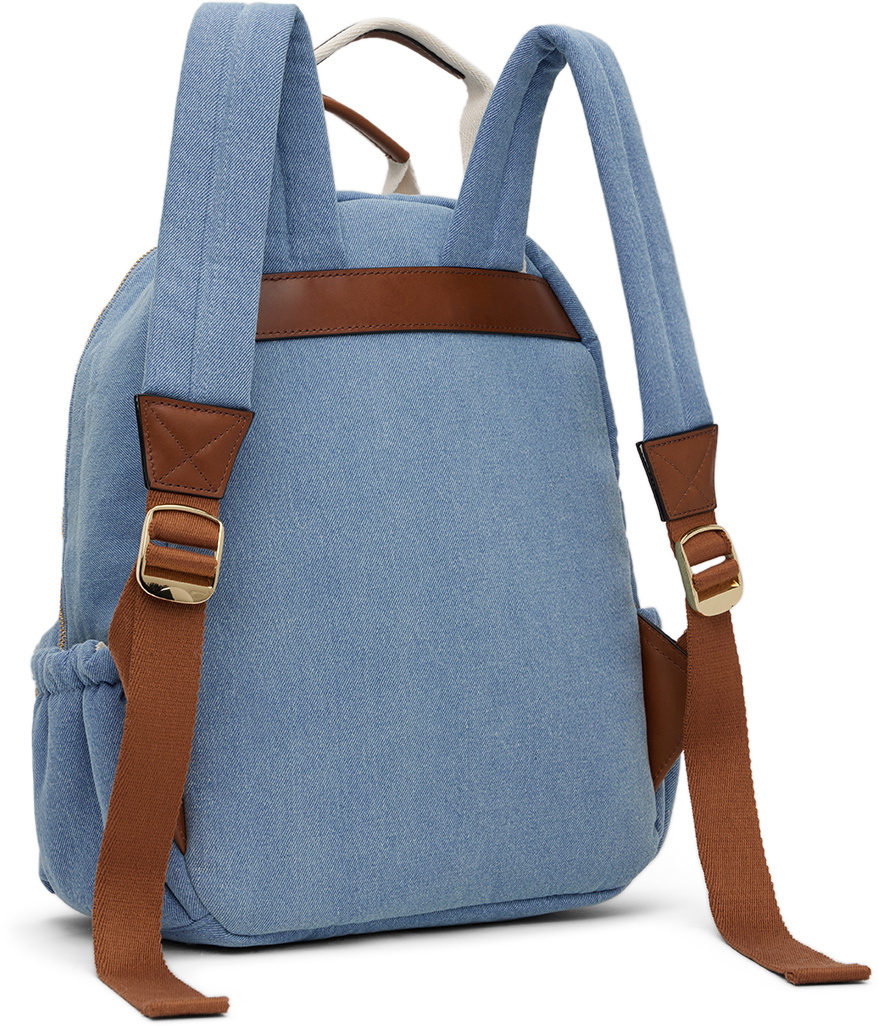 Chloé Kids Blue Printed Denim Backpack Chloe