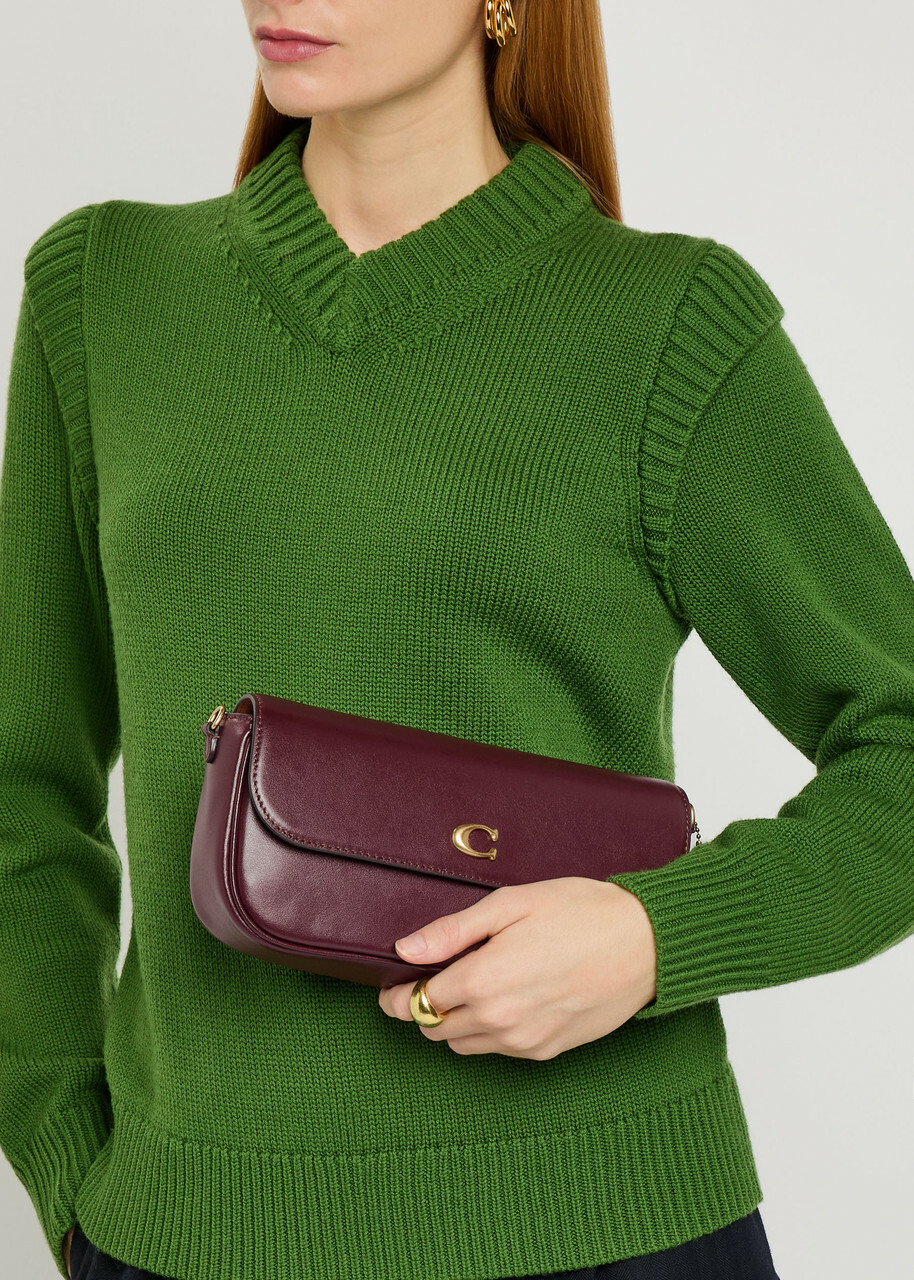 Coach Brook Leather Shoulder bag - Burgundy - One Size