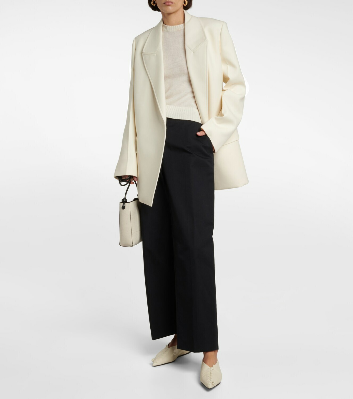 Jil Sander Black Leather Ballet Flats