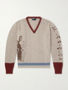 Enfants Riches Déprimés - Nu Sur Papier (IV) Embroidered Cashmere Sweater - Neutrals