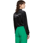 Reebok Classics Black Velour CL V Zip Sweater