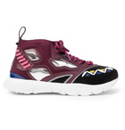 Valentino - Heroes Reflex Suede, Leather and Mesh Sneakers - Men - Burgundy